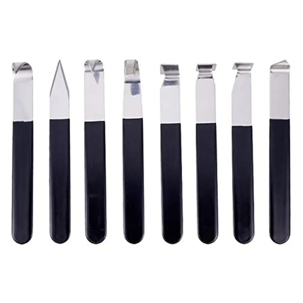 

8Pcs Durable Stainless Tools Clay Sculpture Hand Tool Set for DIY Art Projects Stainless Steel Carving Tool