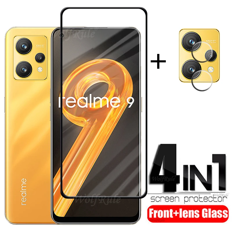 

4-in-1 For OPPO Realme 9 Glass For Realme 9 Tempered Glass HD 9H Full Cover Screen Protector For Realme 9 Pro Plus 9i Lens Film