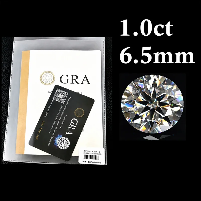 Diamant-Moissanit-Stein 0,5CT-2CT D-Farbe VVS1 Runder Brillantschliff Perlen für Feinschmuck Material Stein Zertifiziert – Detail 12