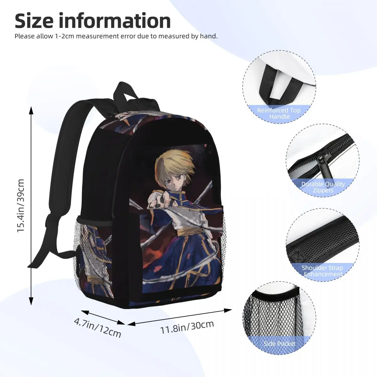Anime HXH Hunter X Hunter Kurapika Backpack Daypack Boys Girls BookBag Shoulder Bags for Men Women Children School Bag