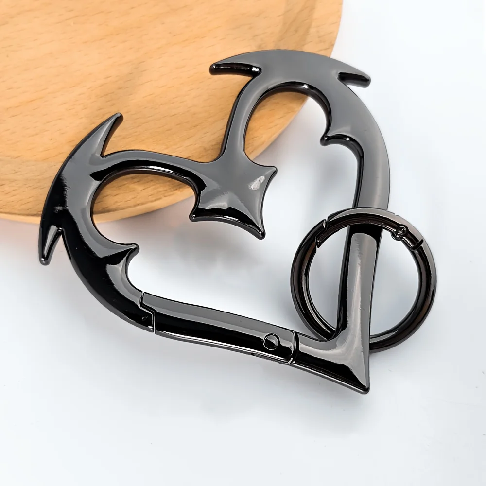 Y2K Gothic Style Thorn Love Metal Mountaineering Buckle Punk Style Four Star Keychain Jeans Waist Bag Pendant