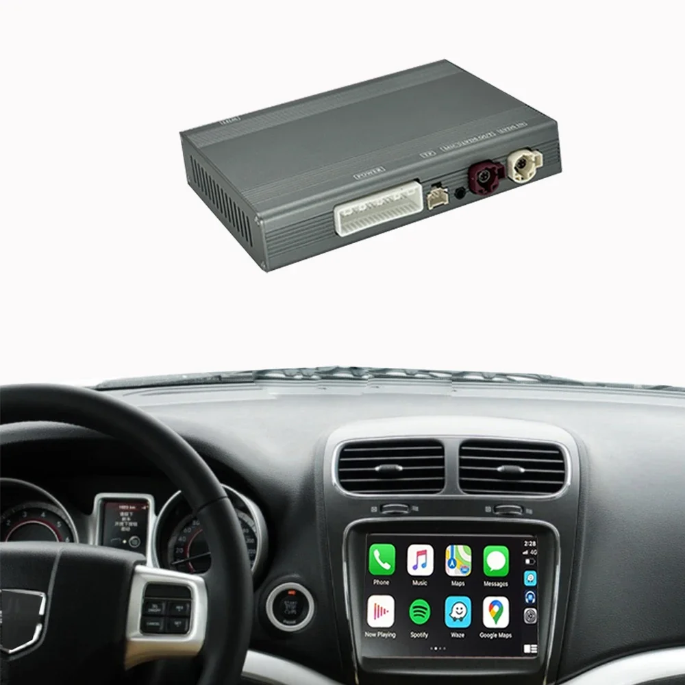 Plug-and-Play Wireless Carplay Smart Box for Fiat Freemont GPS Navigation Bluetooth USB Portable Android Auto Mirror Link Radio