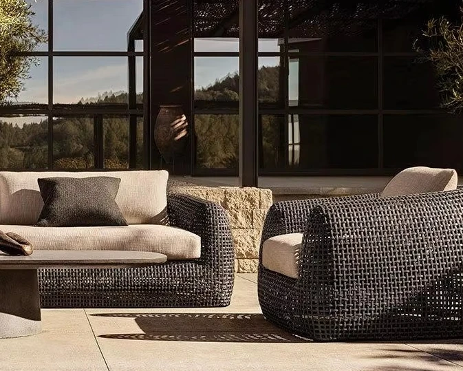 Hot Sale U-shape Modular Outdoor Furniture Aluminum Frame PE Rattan Woven Garden Customize Sectional Sofa