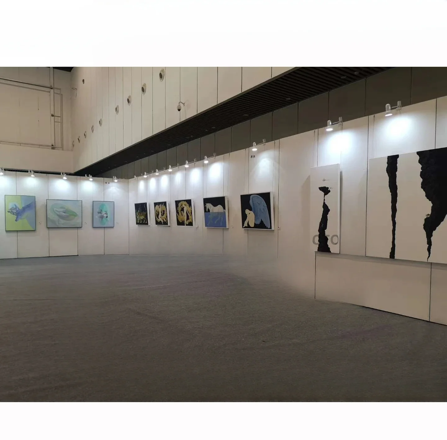 Modular Art Museum Exhibition Board Movable Folding Partition Art Exhibition Display Stand