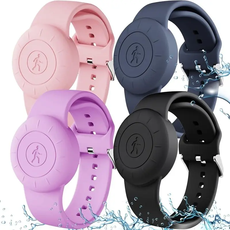 B29C-4 Pcs For Airtag Wristband Kids Silicone Waterproof Case Bracelet Children For Airtags Case Watch Band