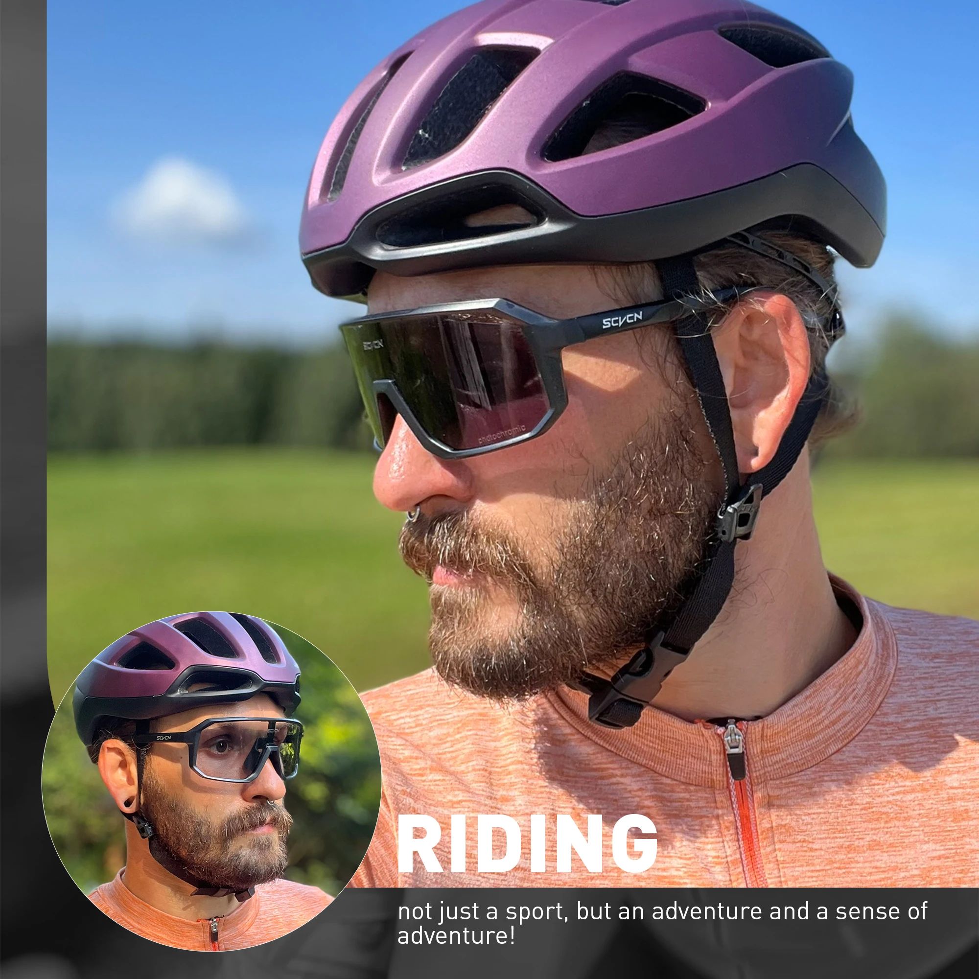 SCVCN Photochromic Men Cycling Glasses Sunglasses UV400 Eyewear Outdoor Sports MTB Goggle Bicycle Women Riding Hiking Sunglasses