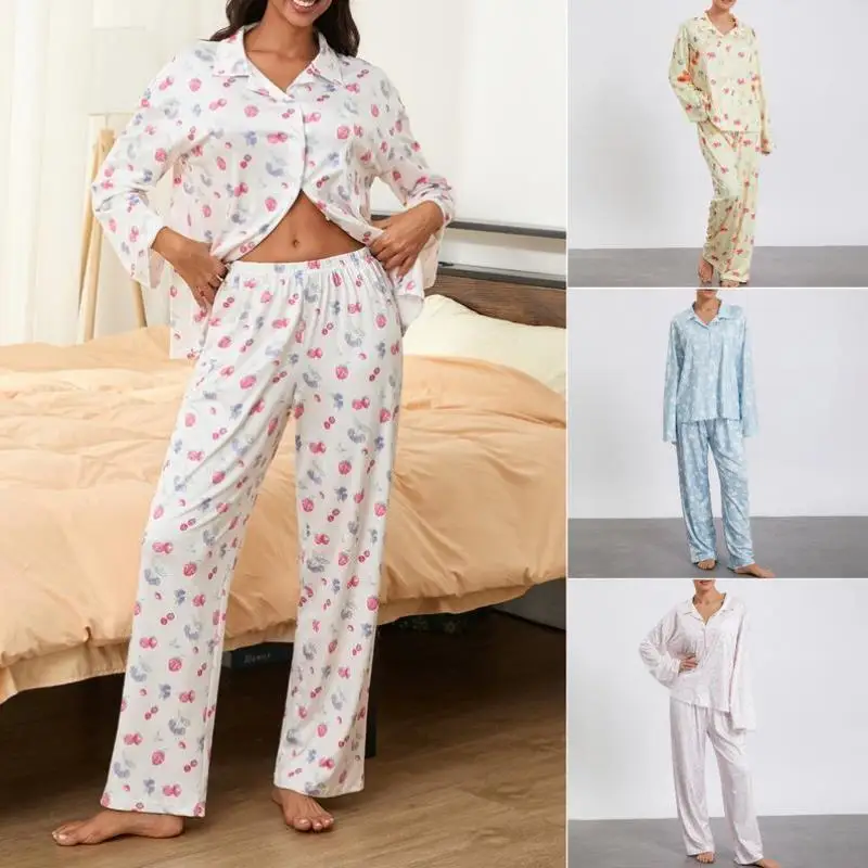 

Ladies Casual Spwear Set Printed Relaxing Comfortable Seven Sve Autumn Faion Women's Ensemble Bedroom to Outfit