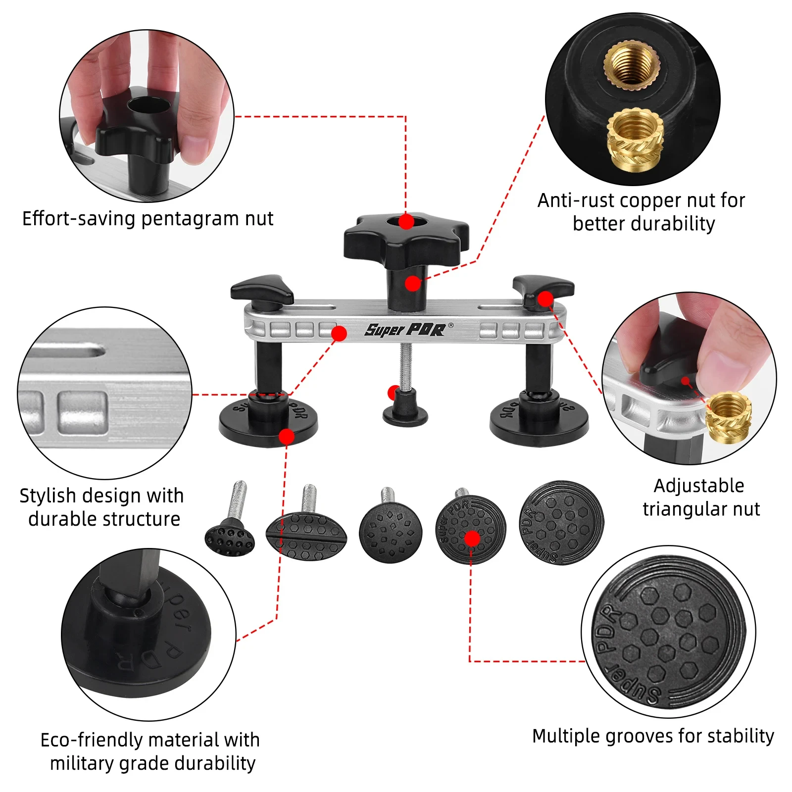 

PDR Car Repair Tool Body Repair Tool Remove Dents Puller Repair Car For Dents Kit Inspection Products Diagnostic Tools