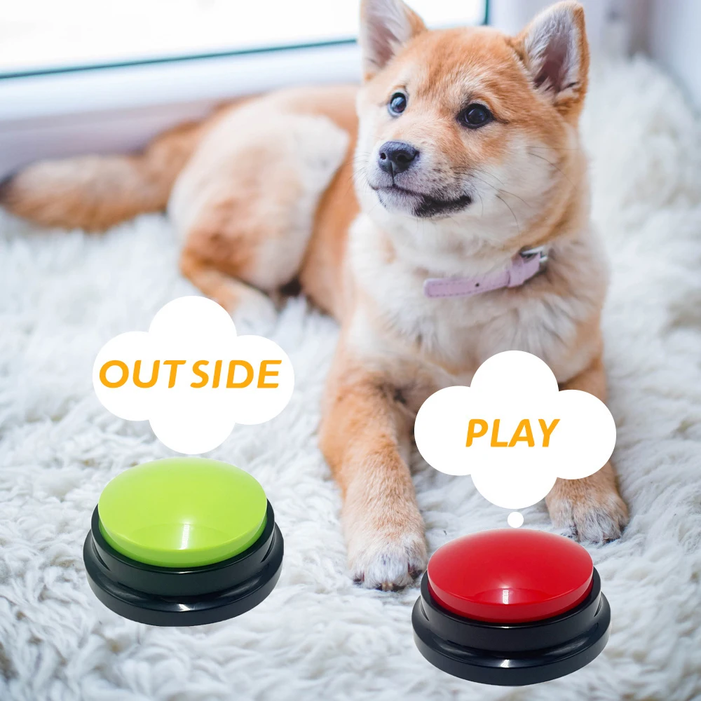 Funny Dog Voice Recording Button Pet Toys Recordable Training Talking Buzzer Pet Starters for Communication Dog Speaking Buttons