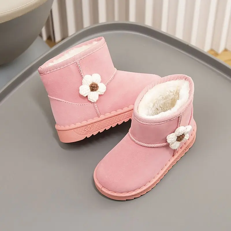 2026 New Kids Winter Snow Boots Outdoor Fashionable Thermal Insulated Fleece Warm Boots for Girls Babies​