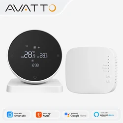 AVATTO WiFi Smart Thermostat,RF Wireless Receiver Temperature Controller ,For Water Gas Boiler Support Tuya Alexa Google Home