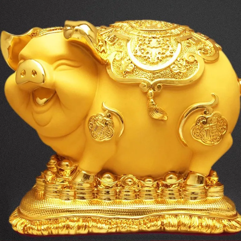 

Coin Safe Money Box Originality Light Luxury Gift Chinese Style Money Box Fall Prevention Resin Animal Skarbonka Room Decoration