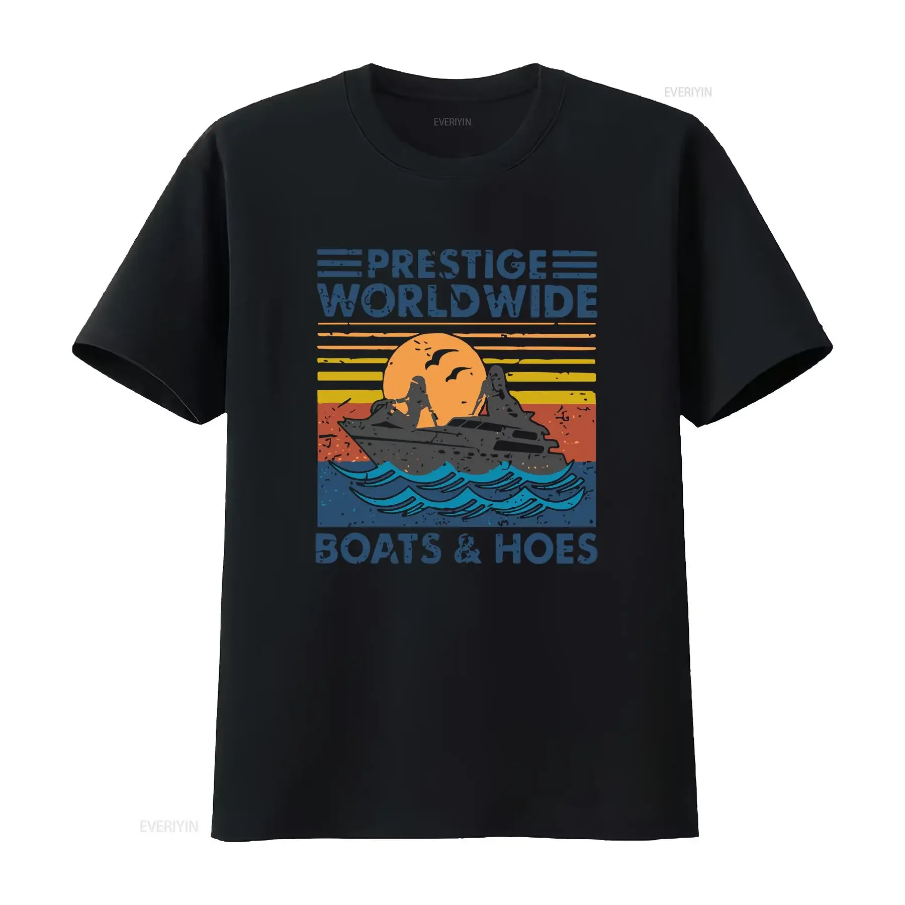 

Prestige Worldwide Boats and Hoes, забавная мужская футболка из комедийного фильма, винтажная стираная модная дышащая футболка для повседневной носки