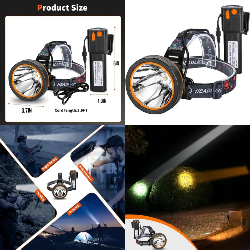 

High-Lumen Rechargeable Waterproof LED Hunting Light - Long-Range Beam, Adjustable Torch for Outdoor, Camping, and Fishing