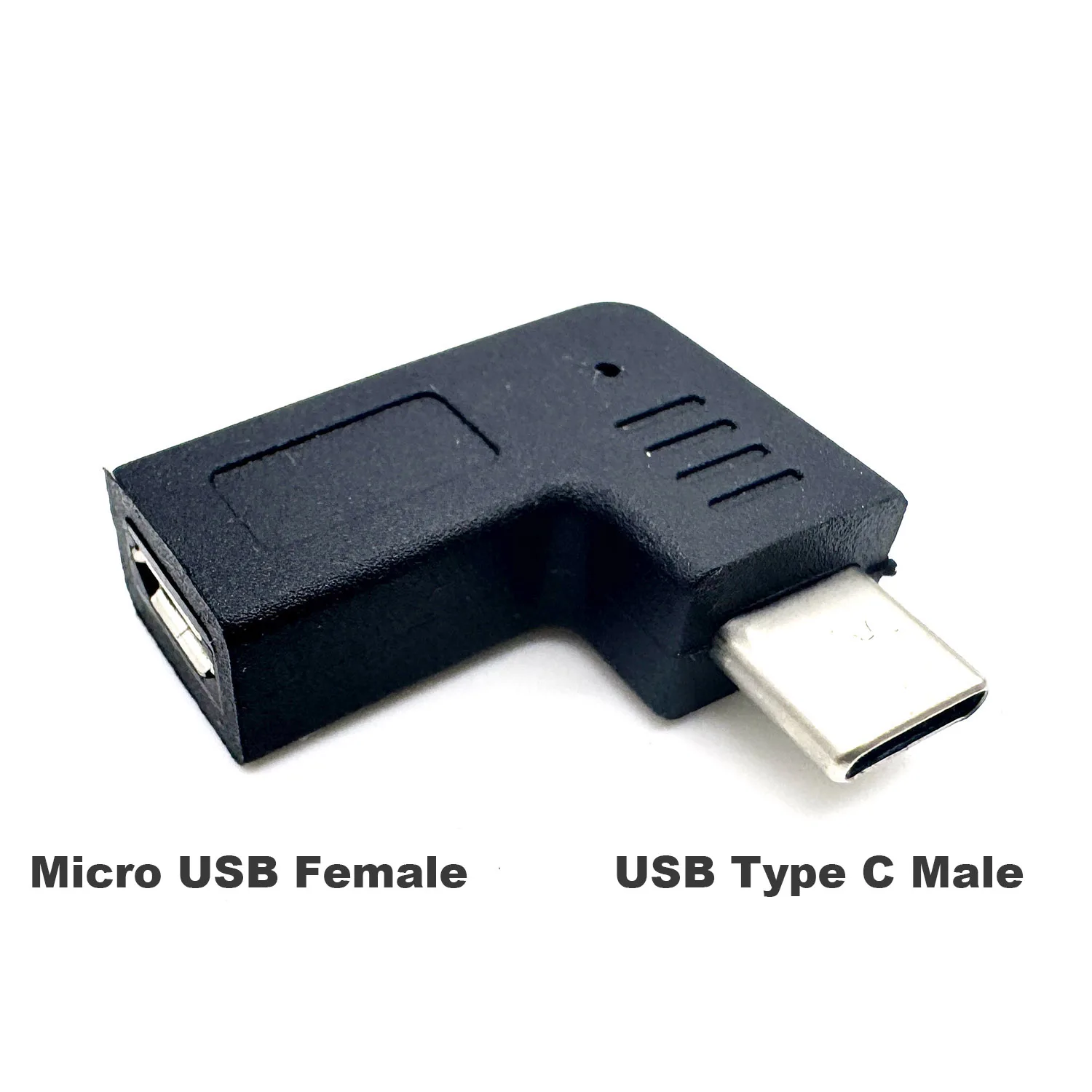 1pc 90 Degree Right Angle USB Type C Male to Micro 5 Pin USB Female Charge Data Sync Adapter Connector for Phone Computer Tablet
