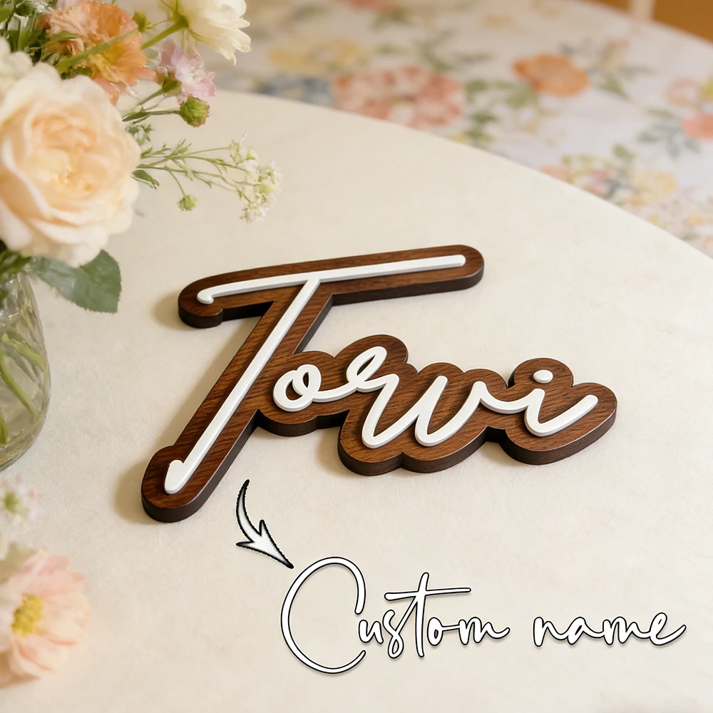 Custom Wooden Name Sign Personalized Wedding Nursery Front Door Wall Decor Housewarming Anniversary Sentimental Keepsake Gift