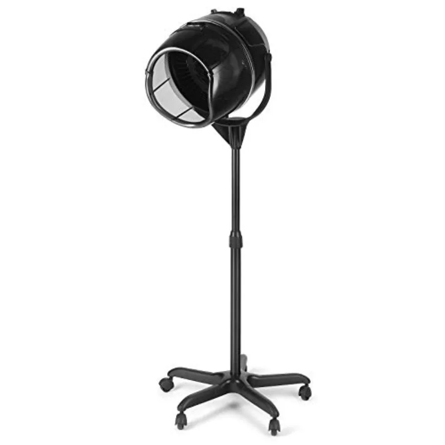 

Professional Microdermabrasion Hooded Floor Hair Dryer with Adjustable Bonnet Stand-Up Design Featuring Timer Function and Roll