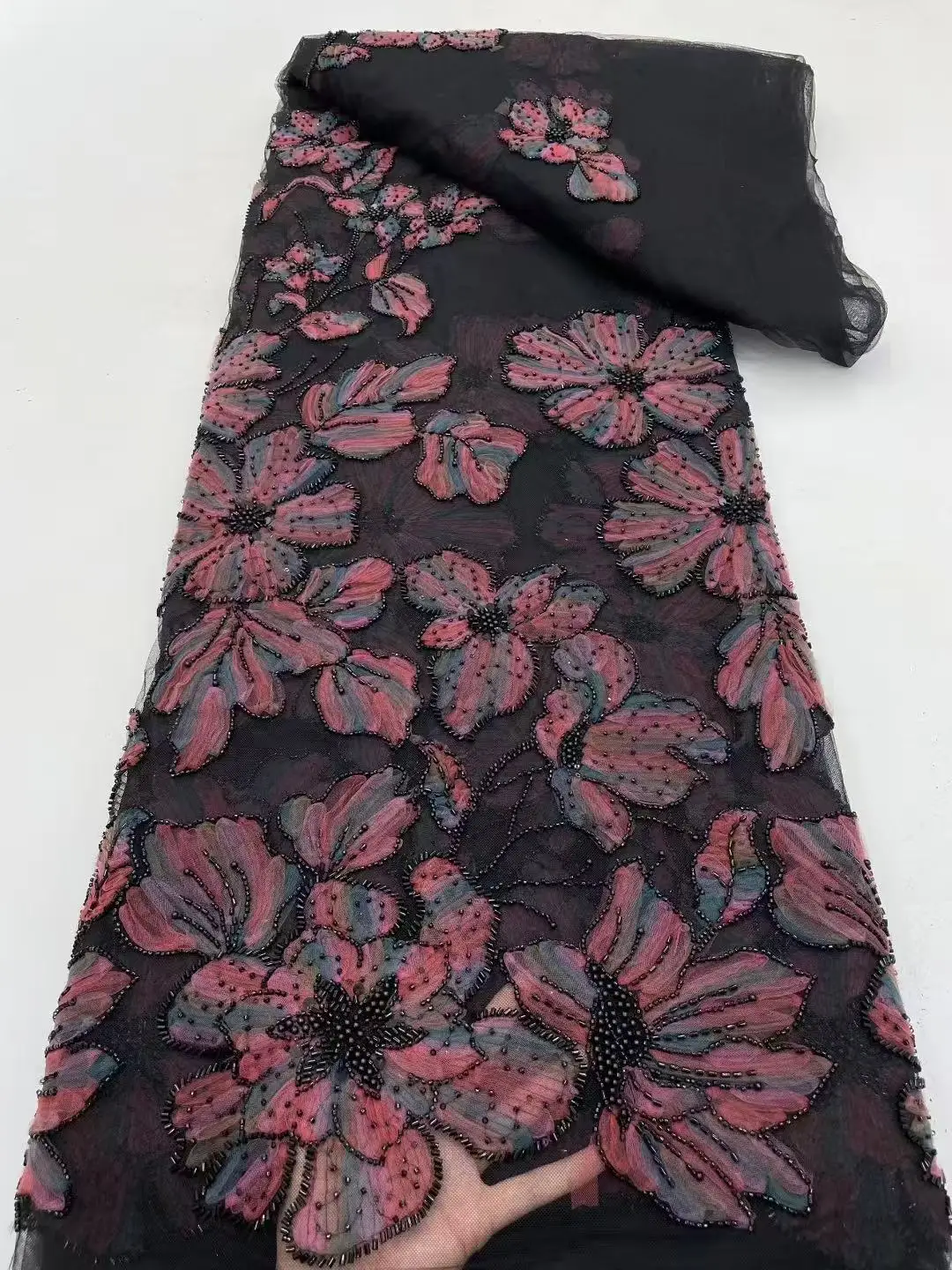 ผ้าลูกไม้แอฟริกันหรูหราสำหรับงานแต่งงาน,ผ้าตาข่ายทูลนุ่ม,ลูกปัดเลื่อม,ฝรั่งเศสและไนจีเรีย,คุณภาพสูง,2025