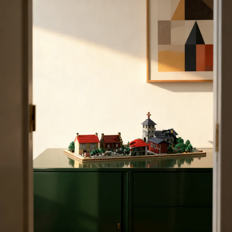 

5875 деталей MOC: Микромасштабная диорама, модель времен Второй мировой войны, строительные блоки, конструктор, рождественский подарок, игрушка, креативная идея для самостоятельной сборки, архитектурные кирпичики