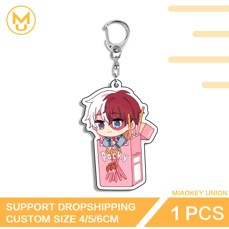 Shoto Todoroki In The Box Cartoon Artistic Attractive Double Sided Acrylic Keychain Exclusive Design Personal Hobby Toys