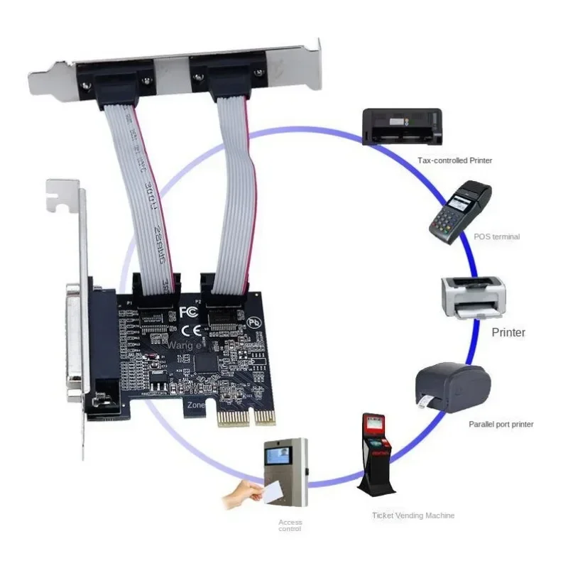 AX99100 PCIE to 1 and 2 strings COM port RS232 to 9-pin expansion card