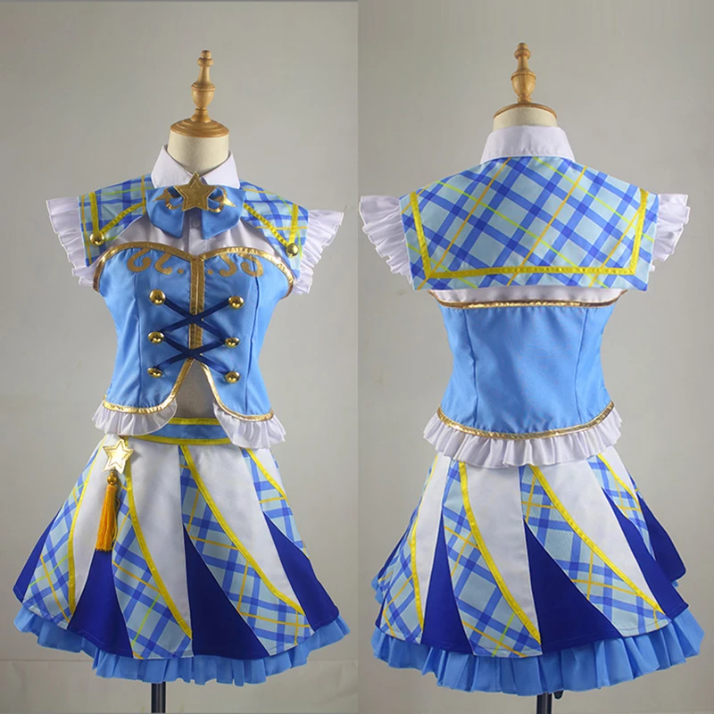 The Anime Aikatsu 3rd cos Kiriya Aoi Cosplay School Entrance uniform Plaid Skirt Female stage costume suit