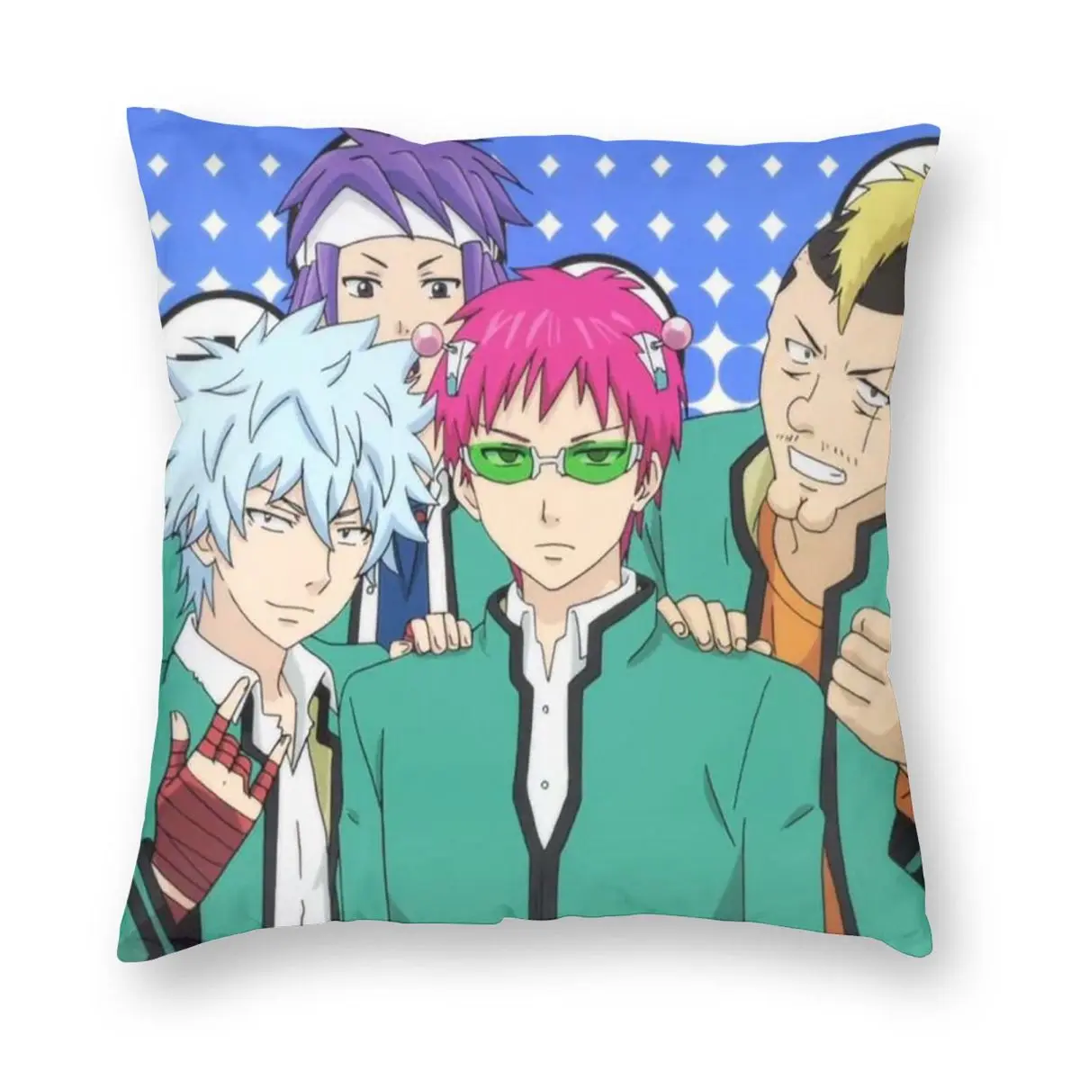 Anine The Disastrous Life Of Saiki K Square Pillowcase Pillow Cover Cushion Decor Comfort Throw Pillow for Home Car