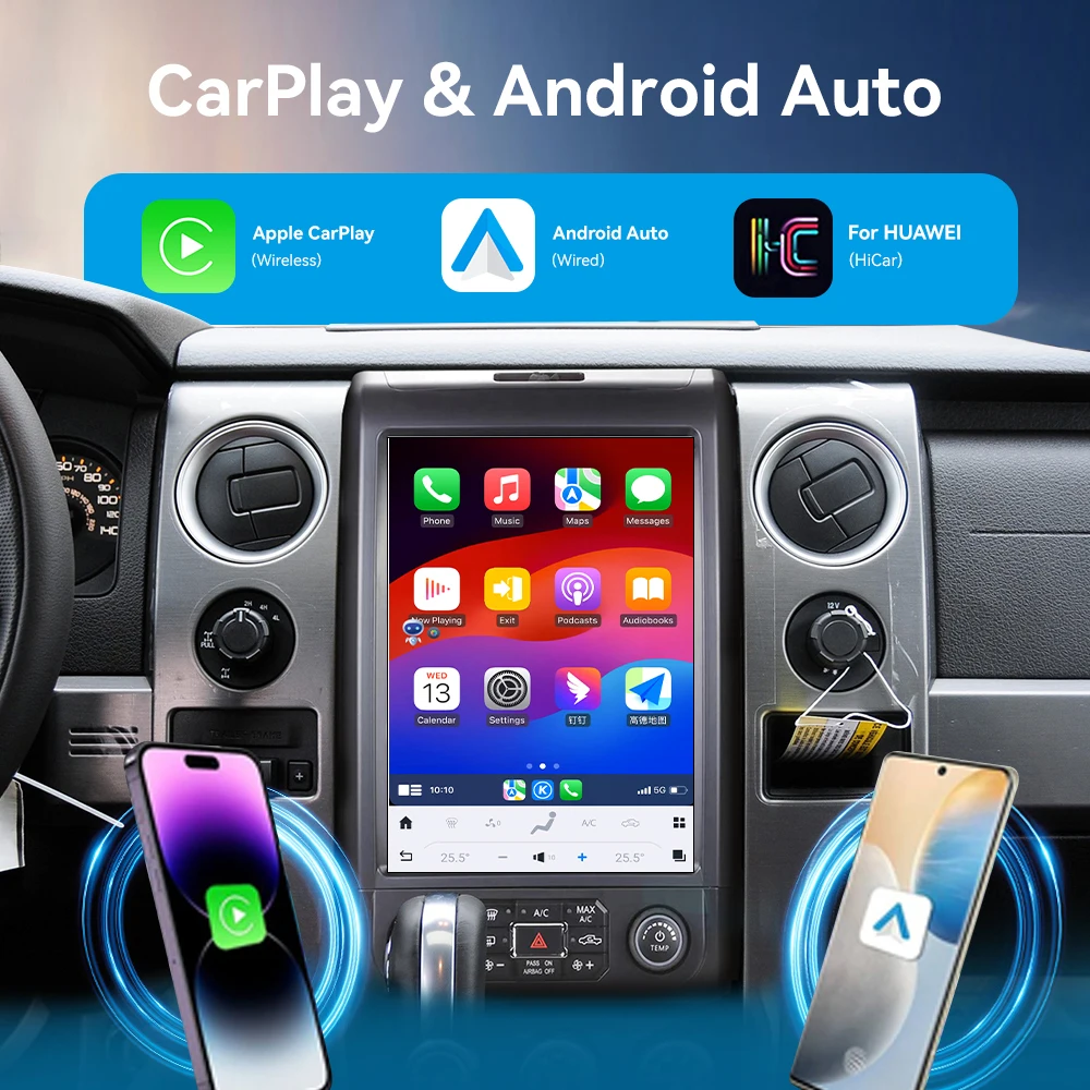 F150 2013-2014 Auto-Multimedia-Player Android 13 Navigation für Mirrorlink Radio DSP OBD2 RGB-12,1 Zoll Android 13 Auto