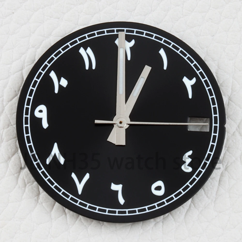 28.5 مللي متر NH35 الطلب + مؤشر أمة الله الأرقام العربية مع تاريخ النوافذ ل Datejust NH35 NH36 ساعة يد تعمل بالحركة استبدال أجزاء #3