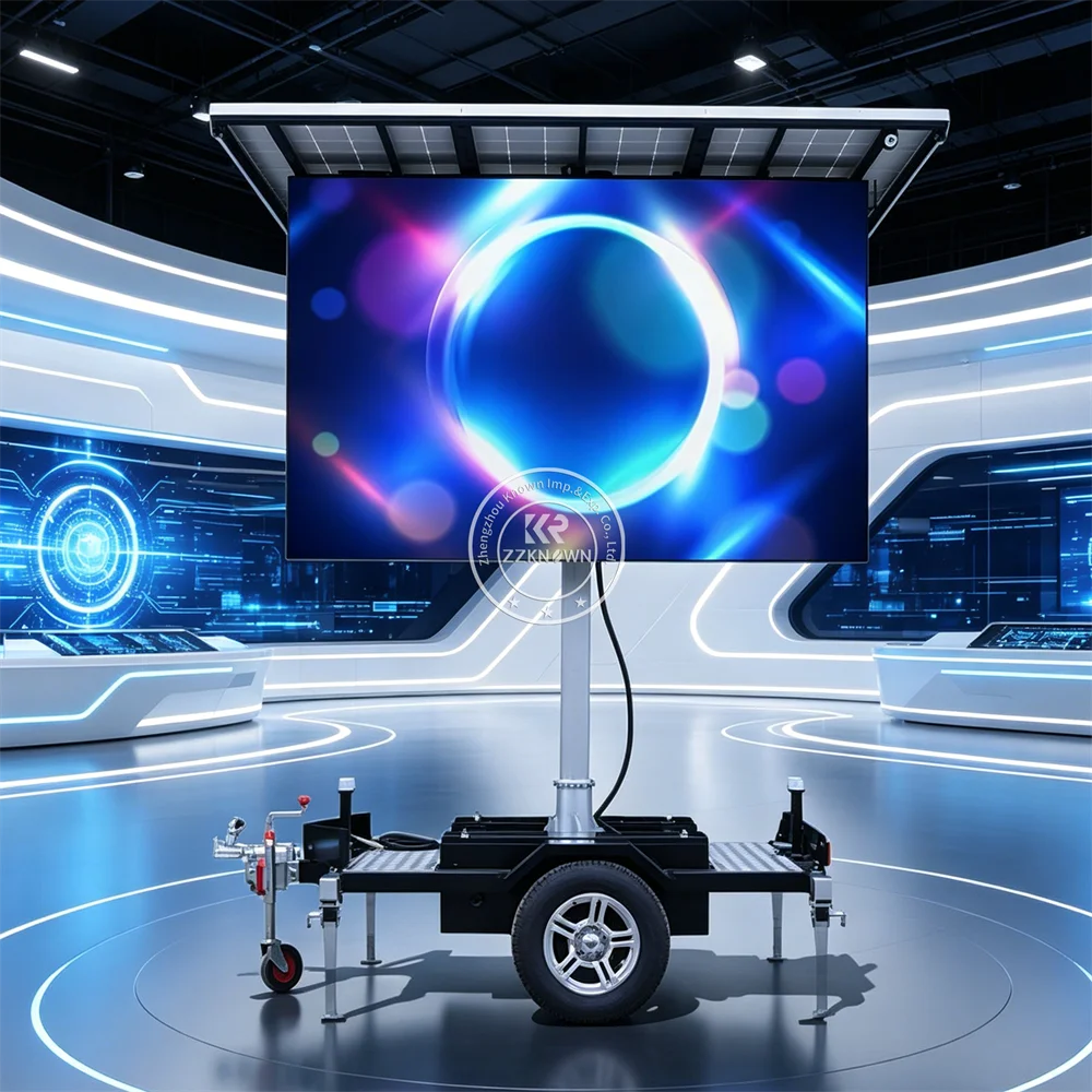 Solar Powered LED Billboard Trailer Mobile Digital Advertising Truck Outdoor Screen Display Trailer With Smart Control