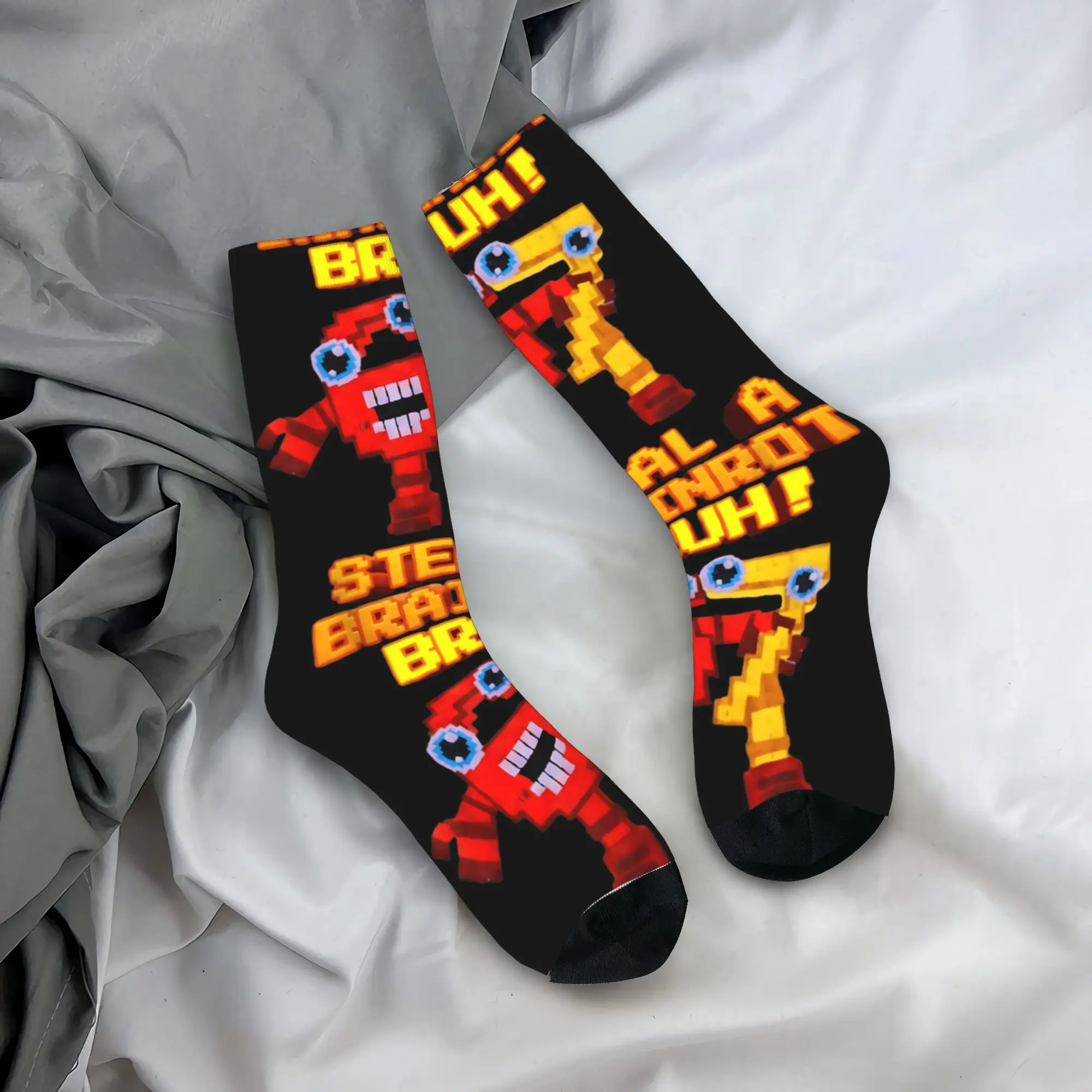 

Забавные чулки «Шесть семь 67» с мемом 6 7, рождественские чулки с рукой Санта-Клауса, женские и мужские носки, качественные забавные носки, зимние уличные носки против пота