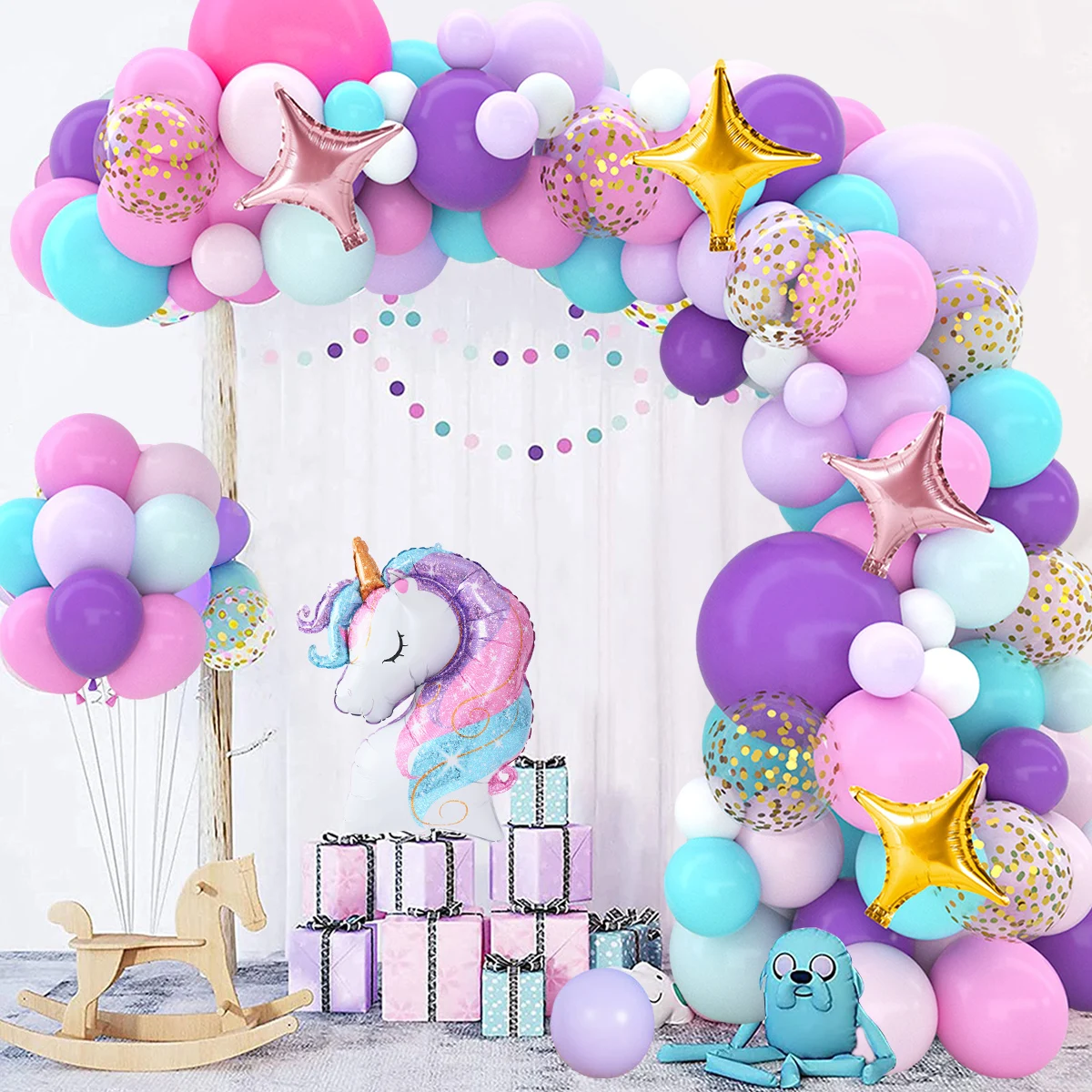 Regenbogen Einhorn Luftballons Girlande Bogen Kit Einhorn Geburtstag Party Dekor Kinder Hochzeit Geburtstag Lieferungen Baby Dusche Latex Luftballons