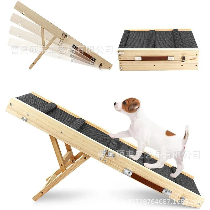 

Foldable Portable Wooden Dog Stairs for Pet Ramps Sofa Bed Steps for Senior Dogs and Small Pets