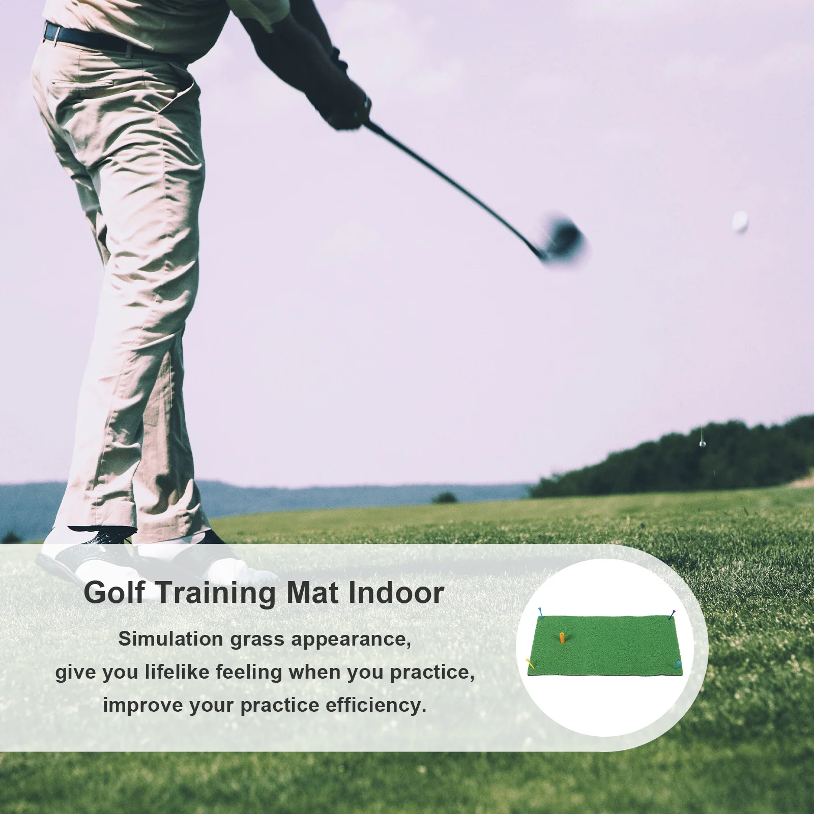 

Golf Practice Mat Portable Artificial Turf for Indoor Outdoor Use Safe Durable Suitable for All Levels Golf Game