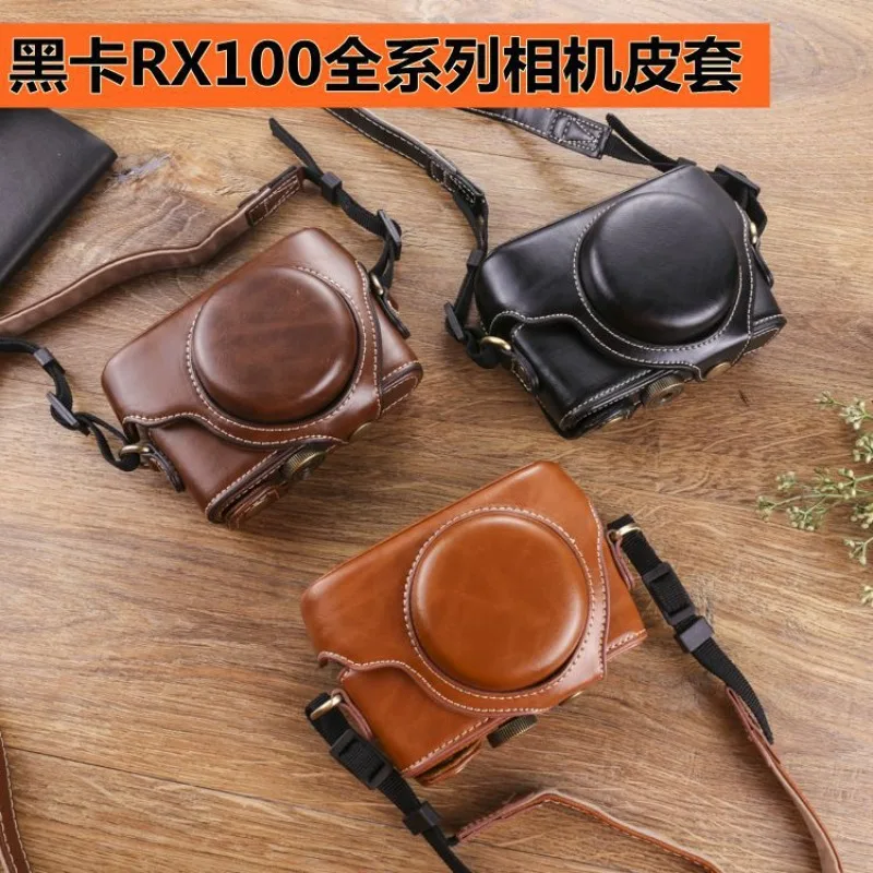 Camera Bag for Sony RX100M7 Black Card 6 RX100M4 M3 M5a Protective Holster Strap Shoulder Strap