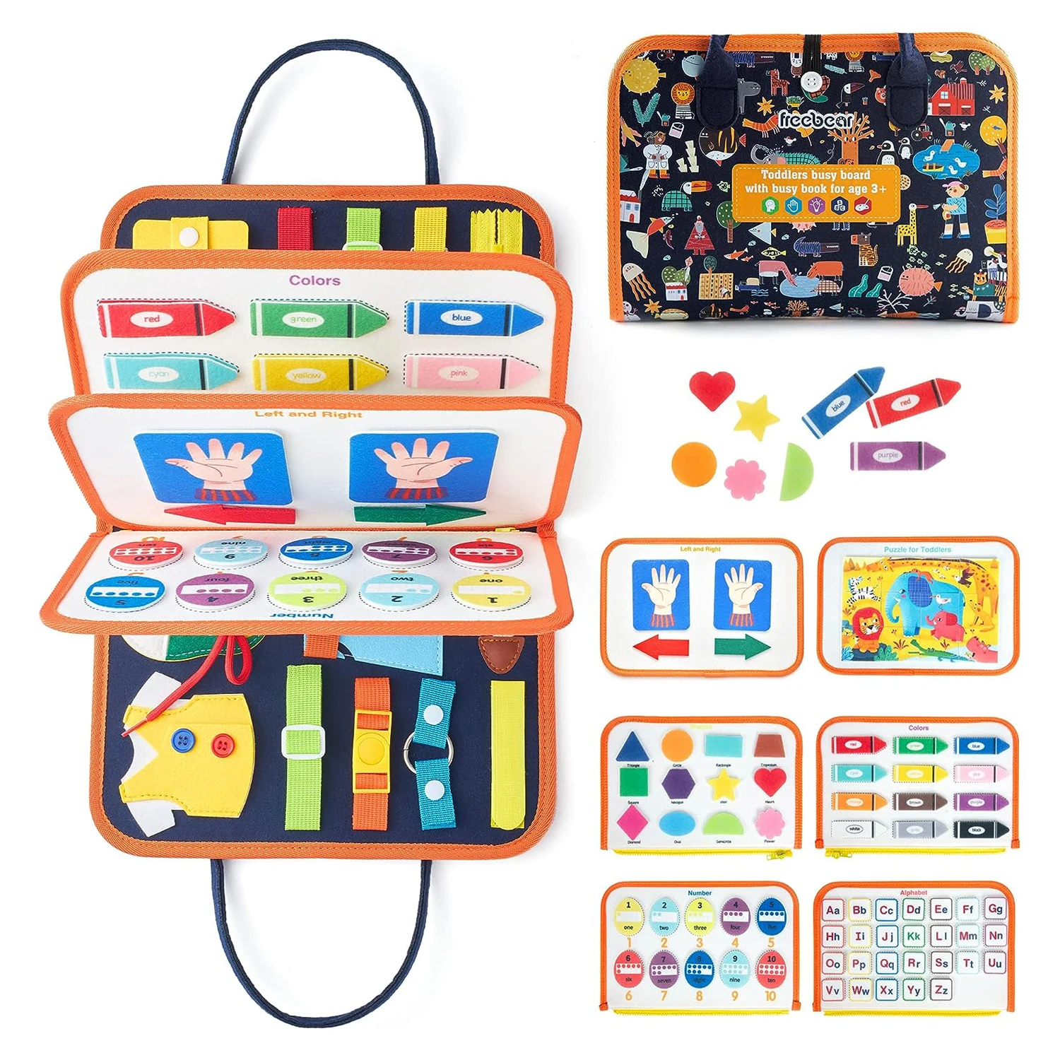 Children's Busy Board, Felt Learning Board, Puzzle and Early Education Toys, Hands, Brains, Dressing Life