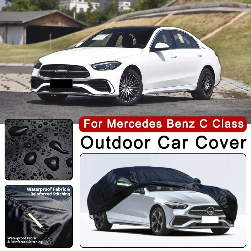 メルセデスベンツcクラスw202-w203-w206-w205-w204用オールシーズンカーカバー-屋外フルプロテクション、防水防塵日焼け防止