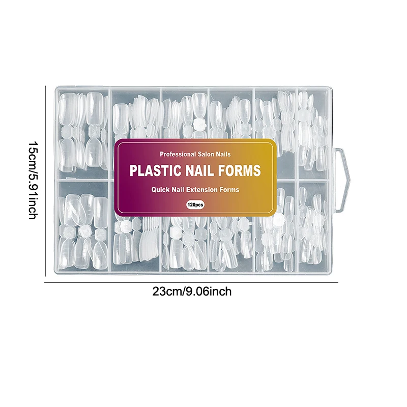 120 stks/doos 2 In 1 Nagel Formulieren Schimmel Gebouw Herbruikbare Nagelverlenging Formulieren Voor Builder Gel Druk Op Nagels Ontwerp Salon DIY Gereedschap