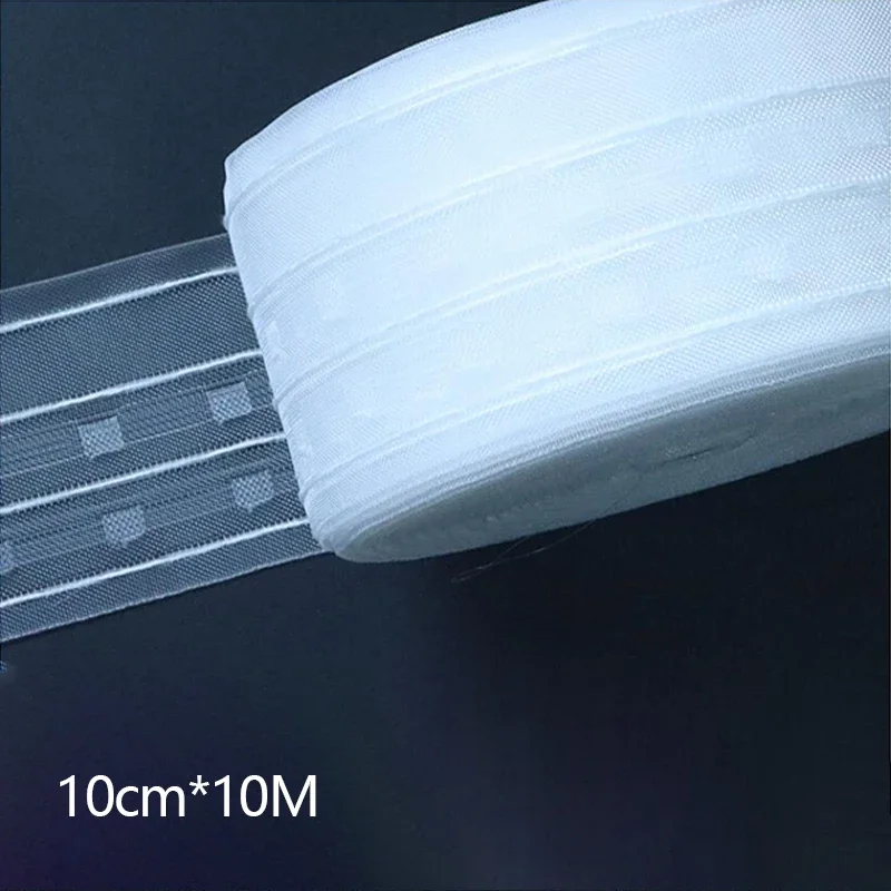 Transparent Diy Curtain Pleating Tape - Universal Pinch Pleat Heading Strip for All Fabric Types, Easy Home Curtain Making