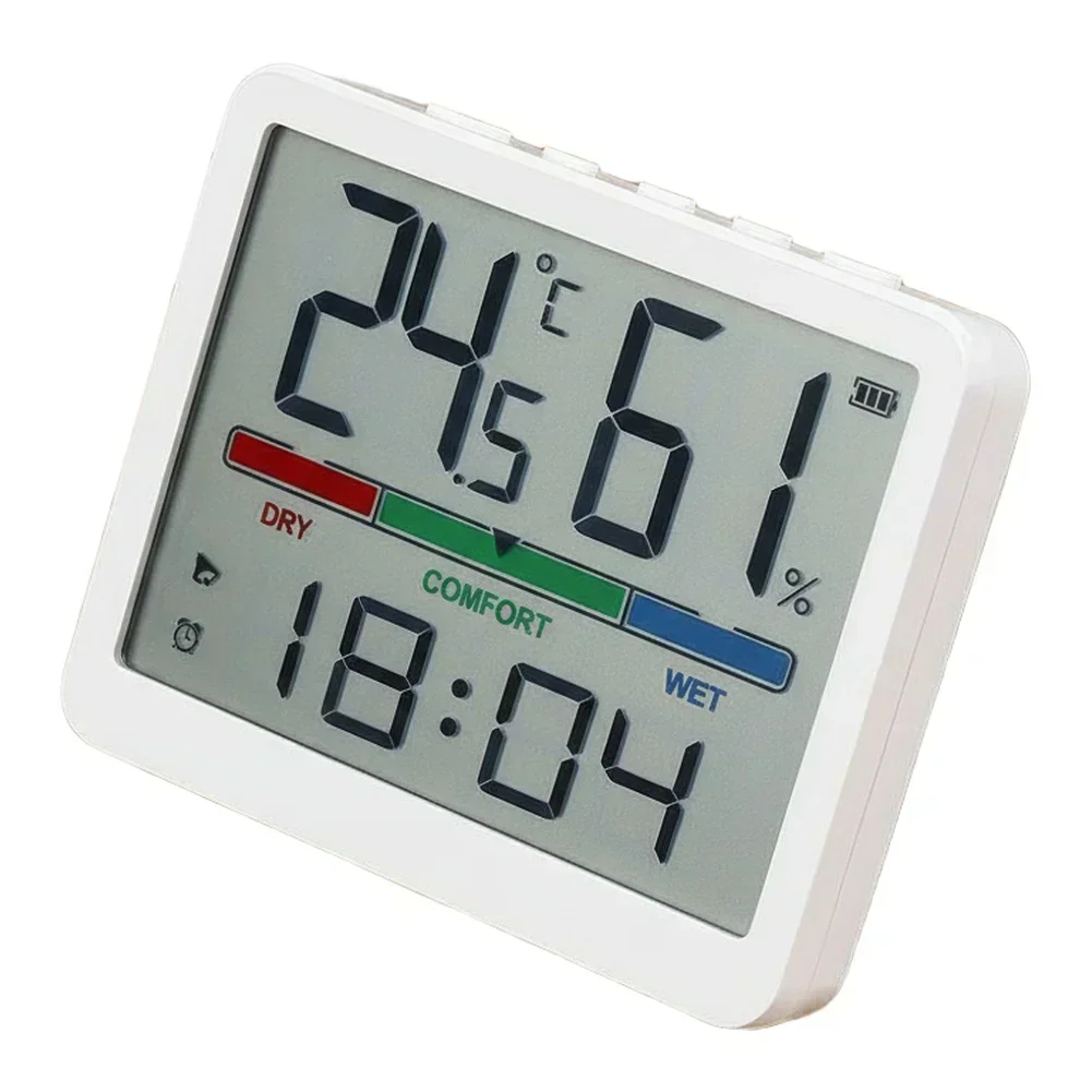 Multi-Functional Wall-Mountable LCD Clock Easy-to-read LCD Display Simple Digital Clock Time Temperature And Humidity Monitoring