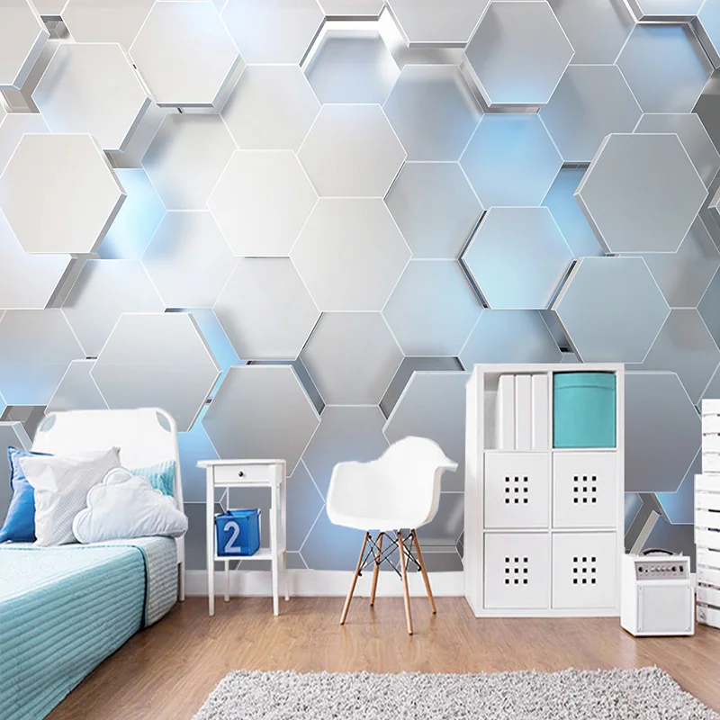 Customized products Mural Wallpaper 3D Stereoscopic Geometric Pattern Art Wall Painting KTV Bar Living Room Background Photo 8d