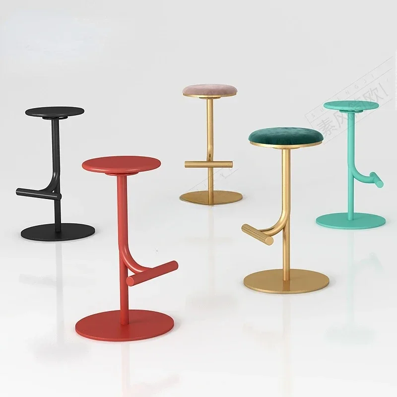 

High Luxury High Kitchen Stools Nordic Leisure Commercial Metal Counter Chair Hotel Taburetes Altos Cocina Furniture for Home