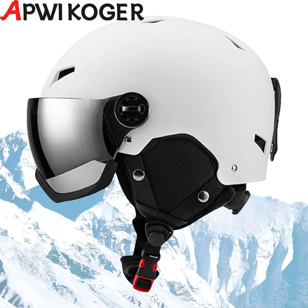 Winter Ski Helmet with Goggles Skiing Helmet ABS Shell Protective EPS Foam Snow Helmet for Men Women and Youth