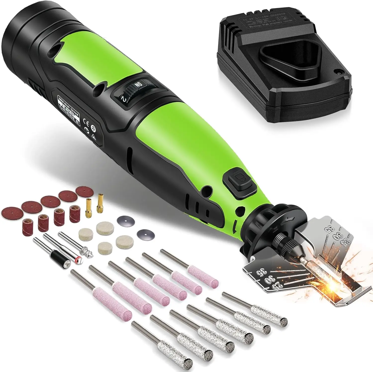 Electric Cordless Chainsaw Sharpener Kit, 12V Portable Chain Saw Sharpener Tool, 2500Mah Baterry Mini Grinder With 6 Diamond