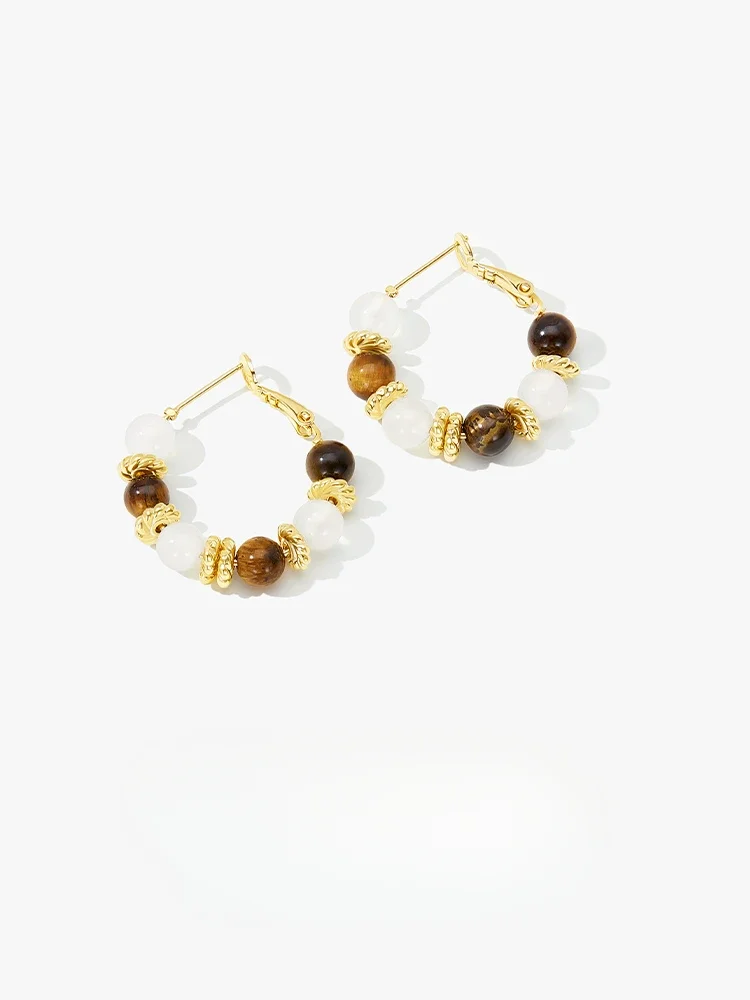 

Brown earrings women's light luxury high-end retro earrings