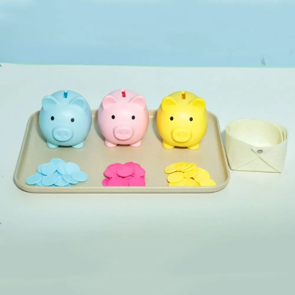 Creative Piggy Bank การจับคู่สีของเล่นพลาสติกที่มีสีสันน่ารัก Piggy Bank กล่องเงิน DIY เด็ก Piggy Money Bank