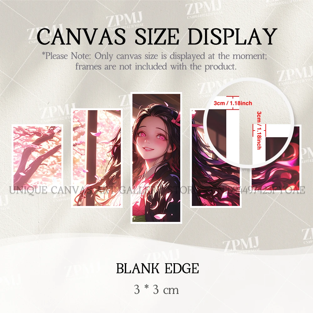 Dämonentöter Kamado Nezuko Charakter Wandkunst Bilder Drucke Poster Home Decor Anime Leinwand Innengemälde Zimmer rahmenlos – Detail 8