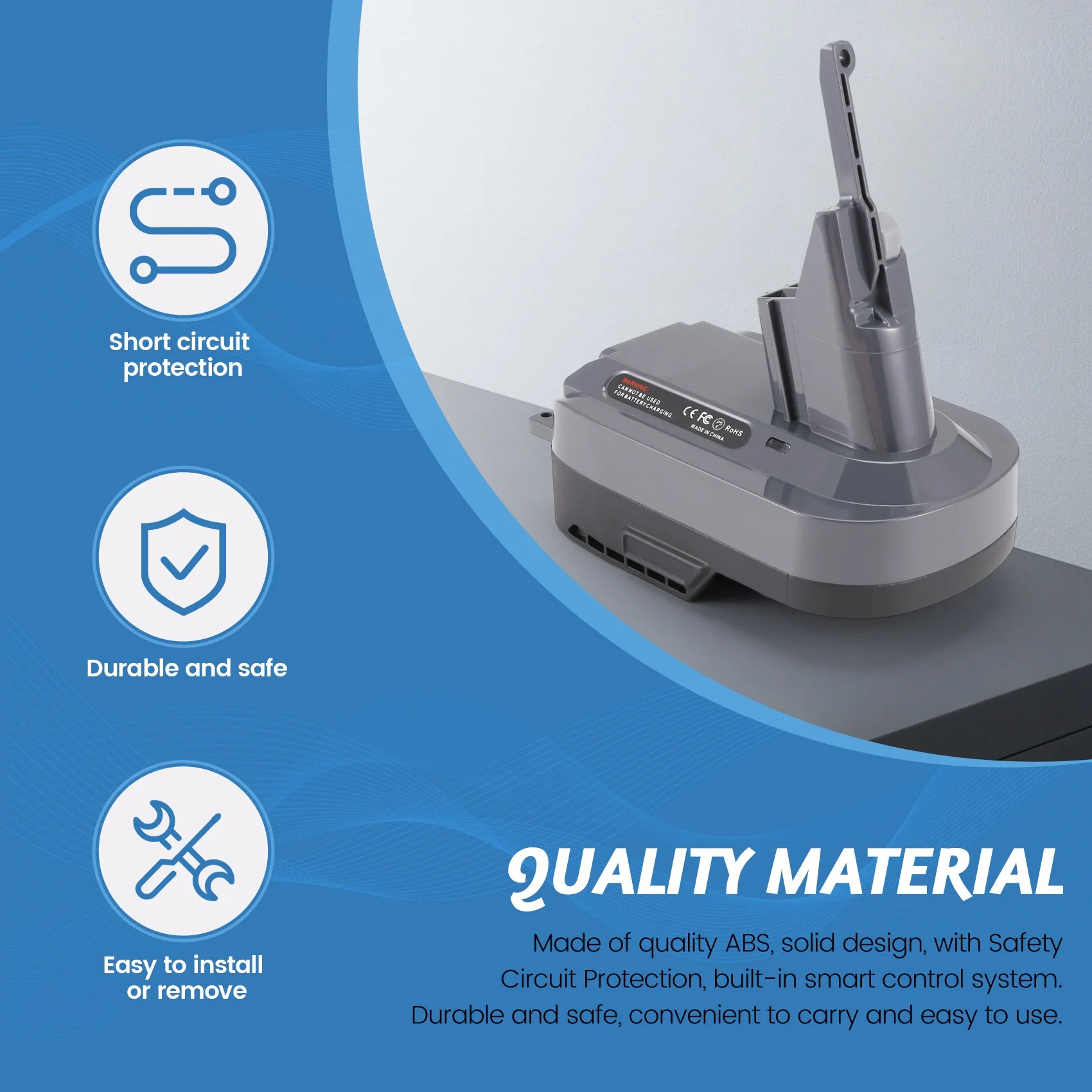 Adattatore di ricambio SMIEA AR18DSV7V8 per AEG RIDGID 18V per adattatore batteria agli ioni di litio Dyson V7V8