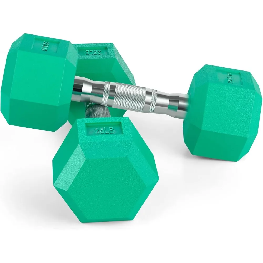 8 Colors Options Compatible with Set of 2 Rubber Dumbbell Weight, 5-50 LB, Anti-Slip, Anti-roll, Hex Shape Freight free