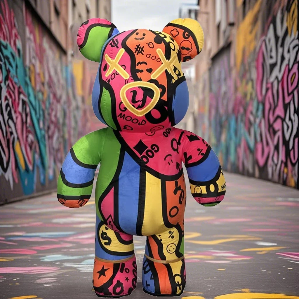 

Надувной красочный костюм медведя и кролика для взрослых, мужчин и женщин, косплей, талисман на Хэллоуин, костюм для вечеринки, талисман